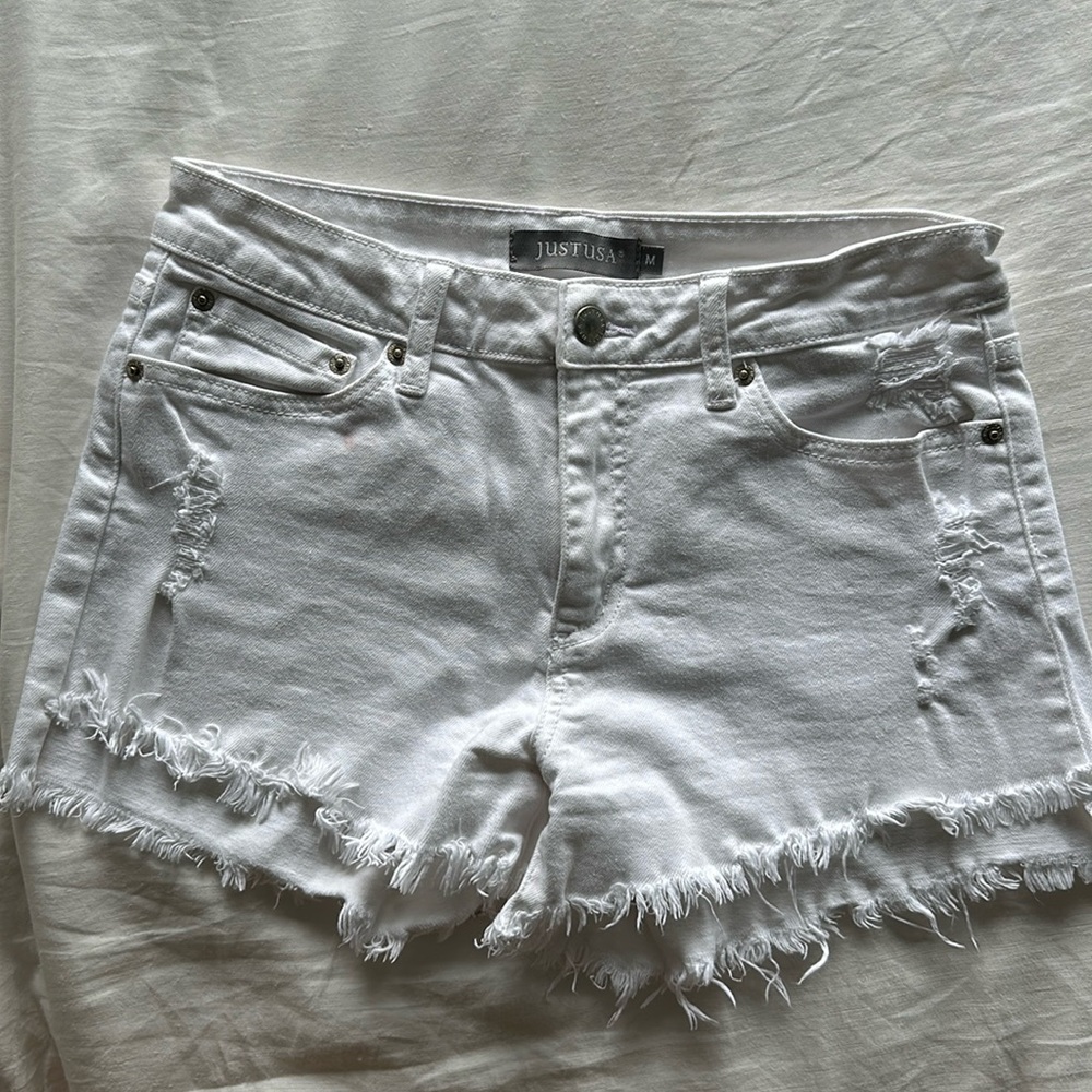Just USA white jean shorts!